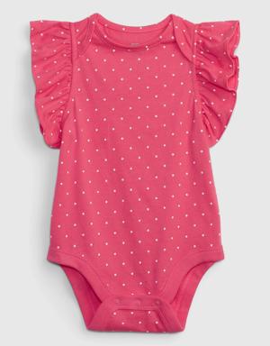 Gap Baby 100% Organic Cotton Mix and Match Flutter Sleeve Bodysuit pink