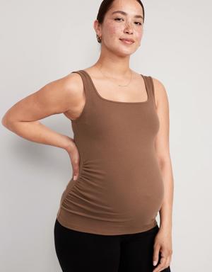 Maternity Square-Neck Tank Top brown