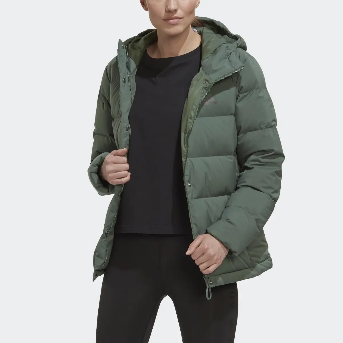 Adidas Helionic Hooded Down Jacket. 1