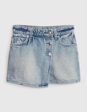 Kids Denim Skort with Washwell blue