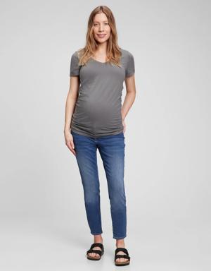 Maternity Inset Panel Skinny Jeans blue