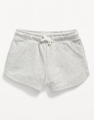 Old Navy French Terry Drawstring Dolphin-Hem Shorts for Toddler Girls gray