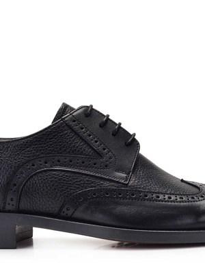 Siyah Klasik Bağcıklı Kösele Erkek Ayakkabı -11708-