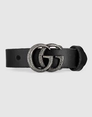 Engraved Double G leather bracelet