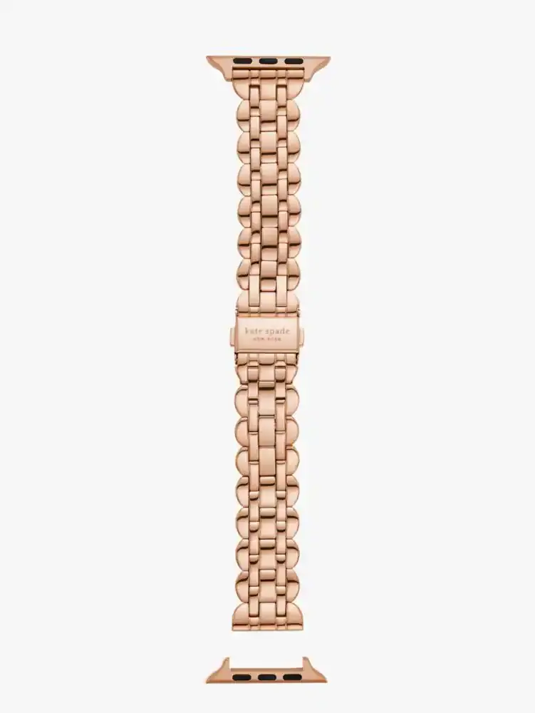 Kate Spade Rose Gold-tone Scallop Link Stainless Steel Bracelet 42/44/45mm Band For Apple Watch®. 3