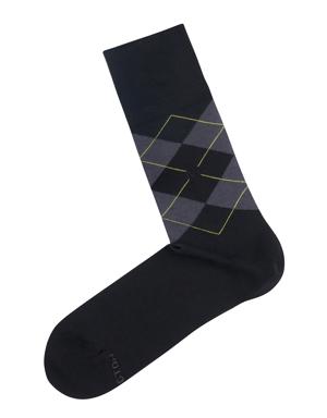 Baklava Desenli Yazlık Siyah Pamuk Çorap