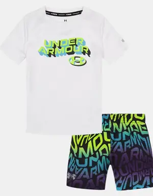 Infant Boys' UA Warp Logo Short Sleeve Swim Set