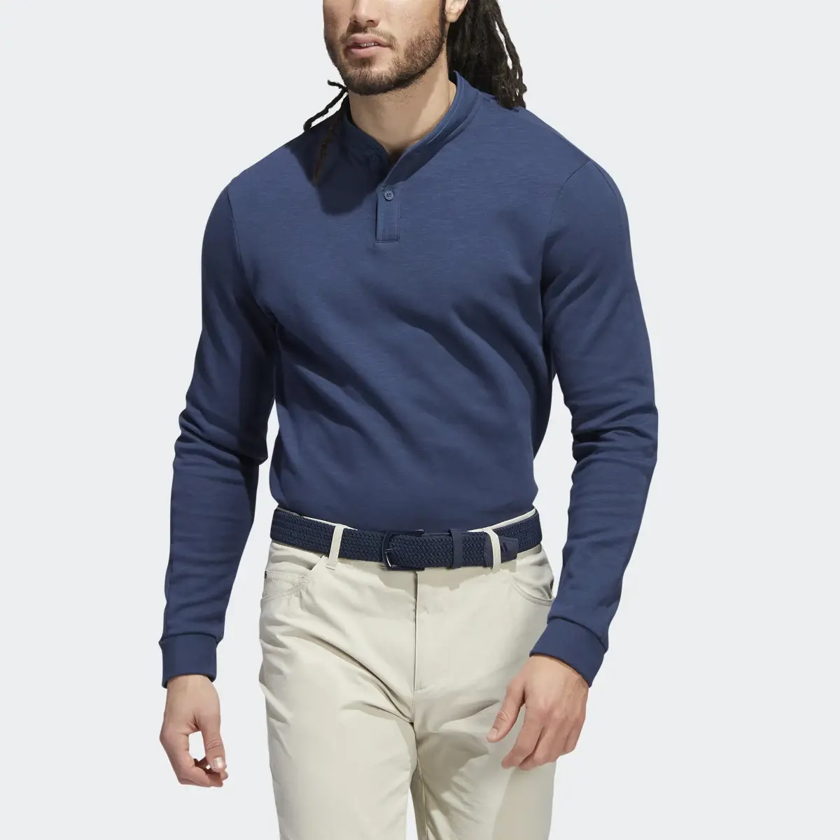 Adidas Go-To Long Sleeve Henley Polo Shirt. 1