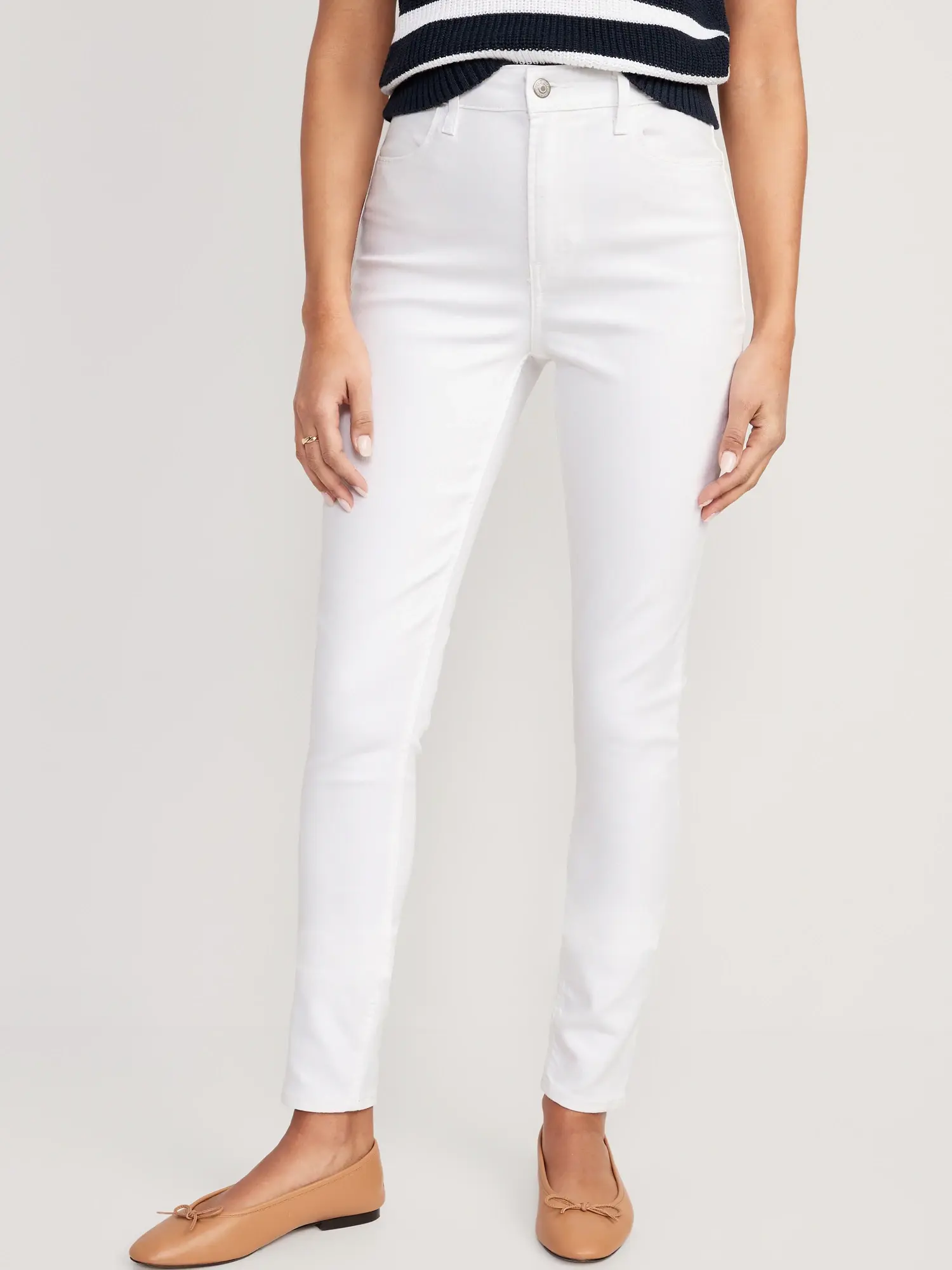 Old Navy High-Waisted Wow Super-Skinny Jeans for Women white. 1