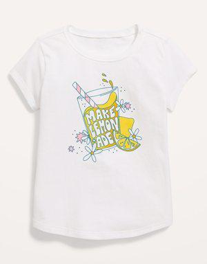 Unisex Graphic Scoop-Neck T-Shirt for Toddler white