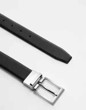 Saffiano leather tailored belt