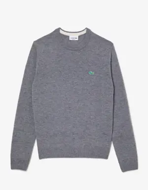 Men's Regular Fit Speckled Print Wool Jersey Sweater