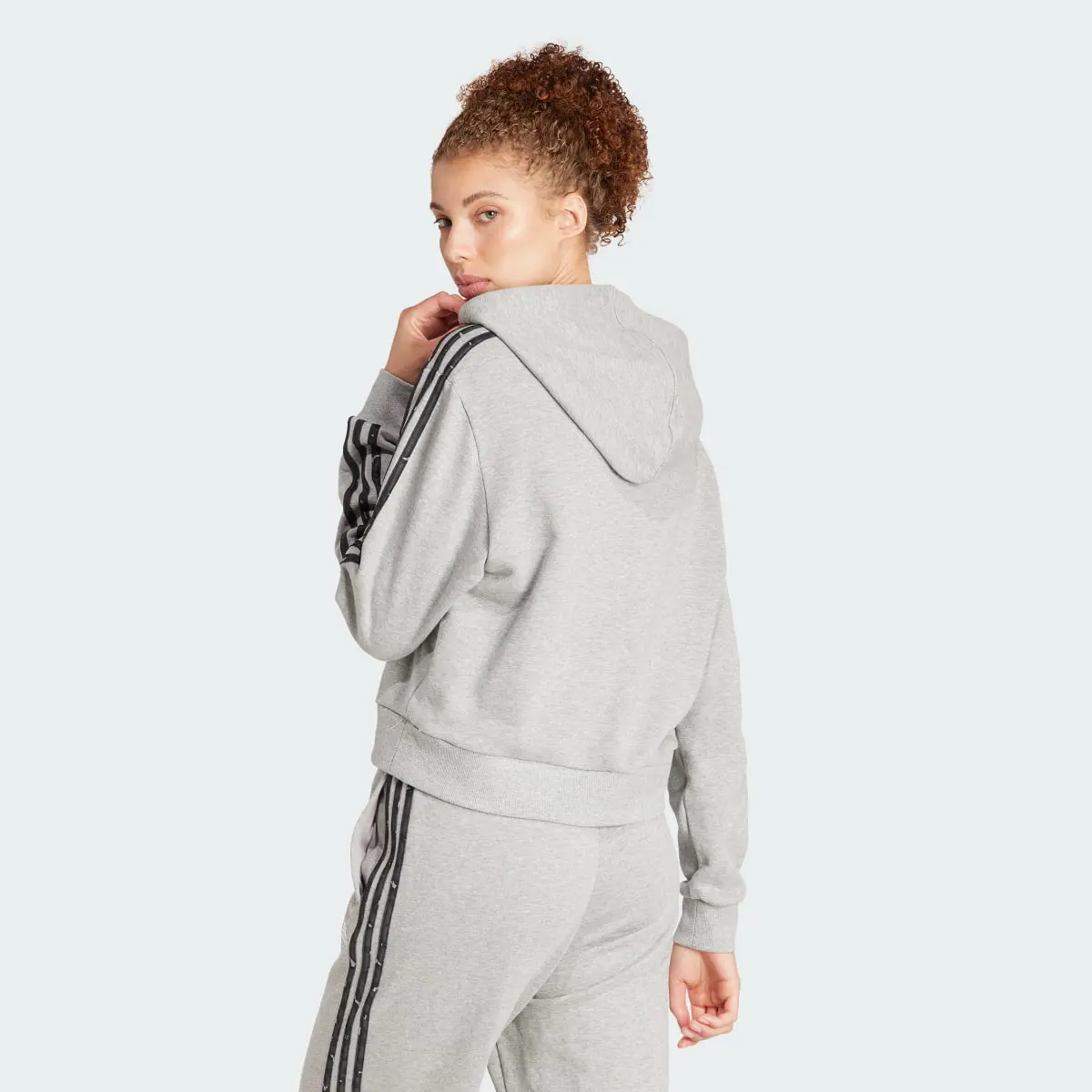 Adidas Essentials 3-Stripes Animal Print Relaxed Hoodie. 3