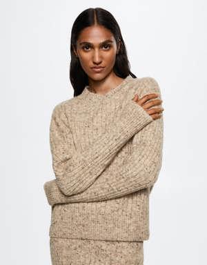 Mottled round-neck sweater