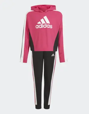Adidas Colorblock Crop Top Track Suit