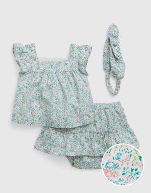 Baby Floral Three-Piece Outfit Set multi