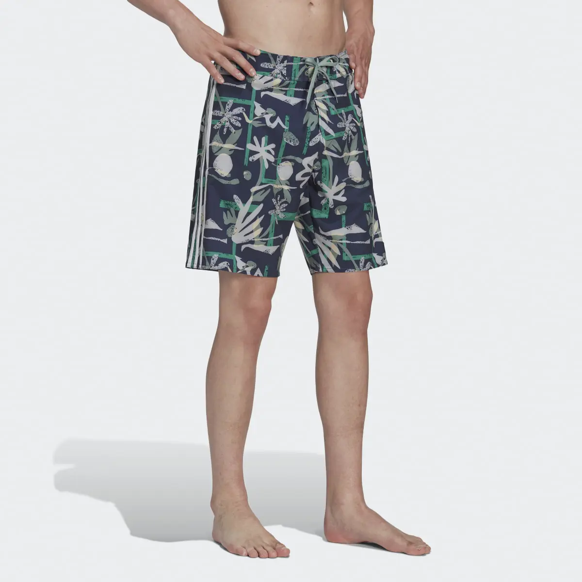 Adidas Seasonal Floral Beach Tech Shorts. 2