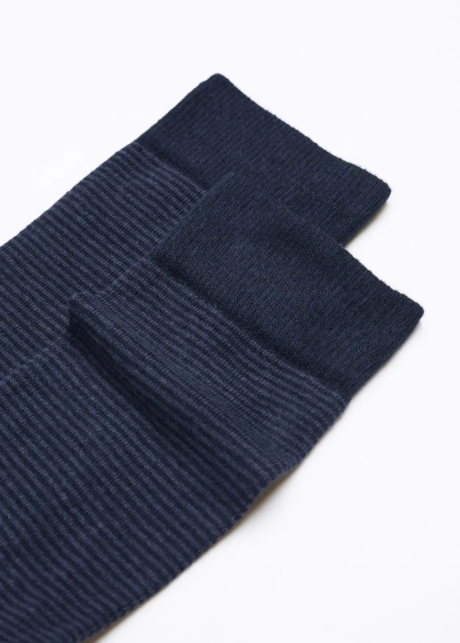 Mango Striped cotton socks. a close up of a pair of socks on a table 