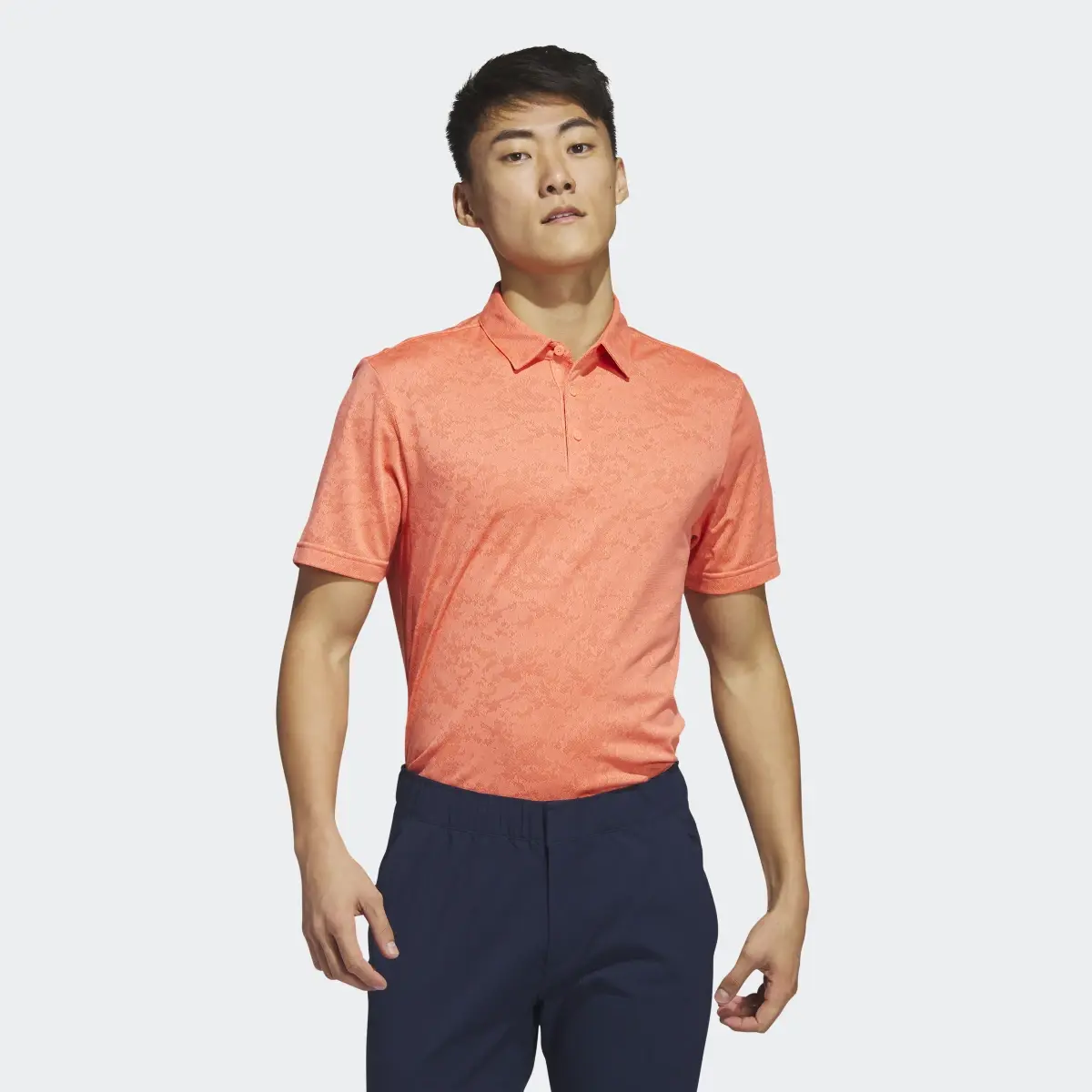 Adidas Textured Jacquard Golf Polo Shirt. 2