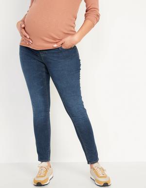 Maternity Premium Full Panel Rockstar Super Skinny Jeans blue