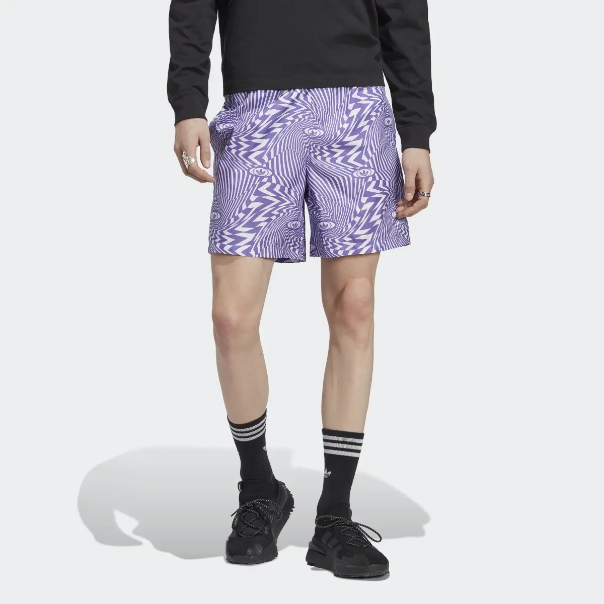 Adidas Rekive Allover Print Shorts. 1