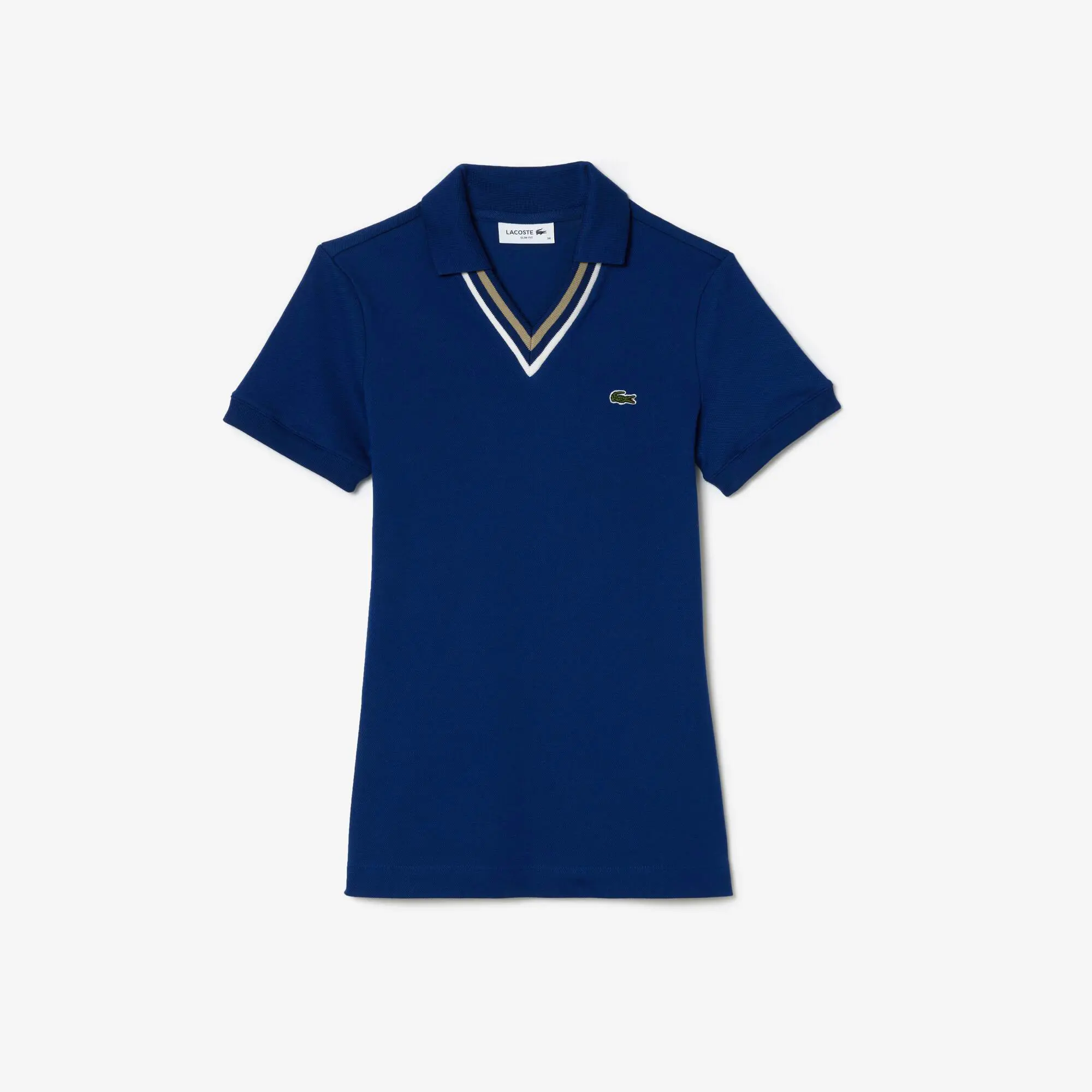 Lacoste Slim Fit V Neck Stretch Piqué Polo Shirt. 1