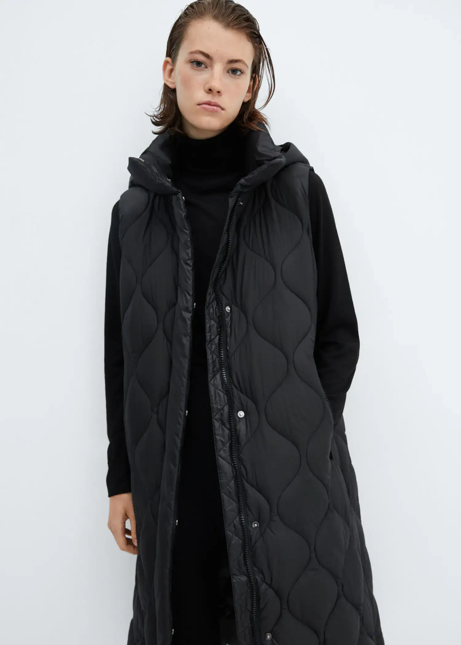 Mango Long quilted vest. 2