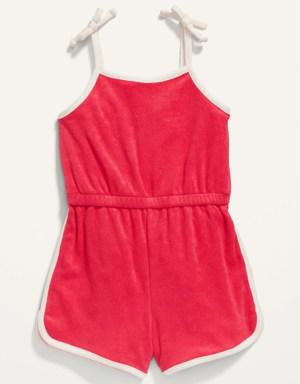 Old Navy Solid Sleeveless Loop-Terry Romper for Toddler Girls pink