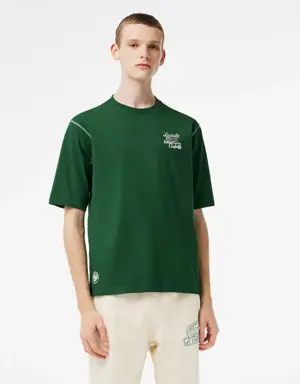Lacoste Playera de hombre Lacoste Sport Roland Garros Edition en tejido de punto grueso