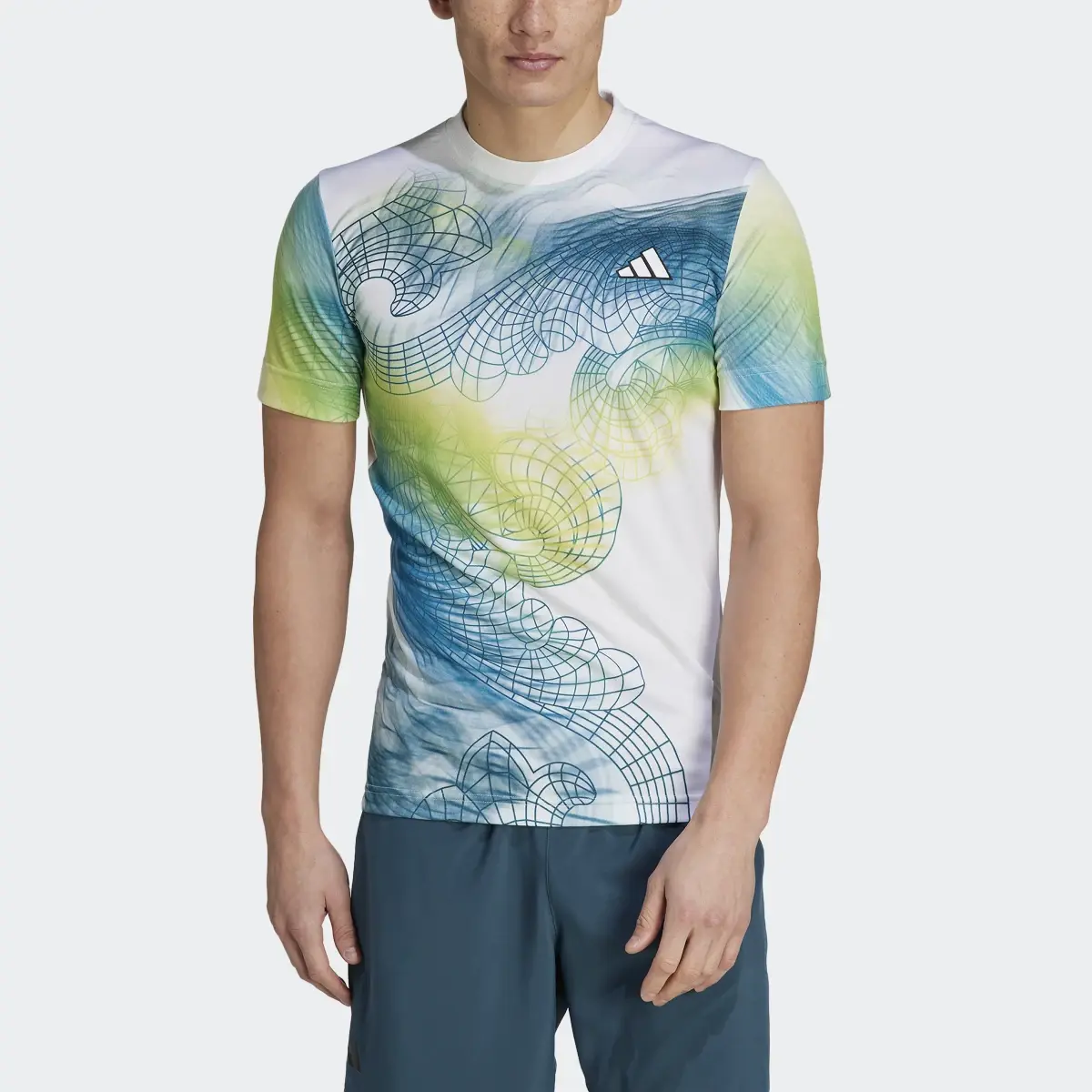 Adidas Tennis Printed AEROREADY FreeLift Pro T-Shirt. 1