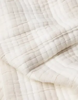 Colcha de 100% algodão com riscas tecidas