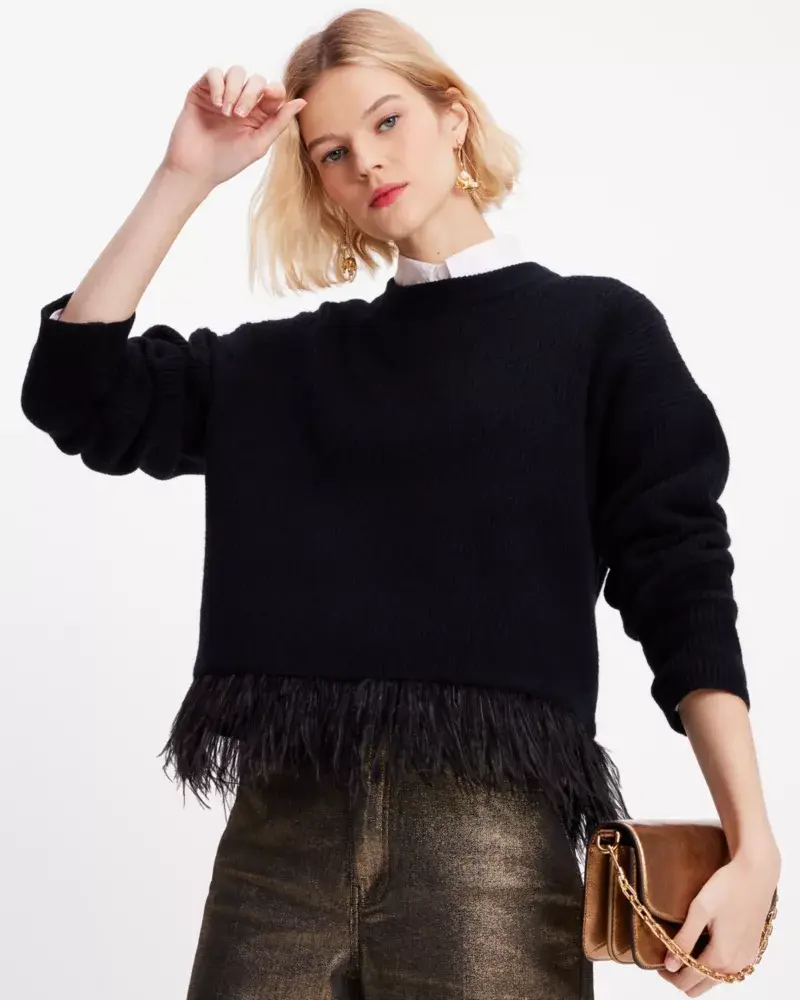 Kate Spade Feather Hem Sweater. 1