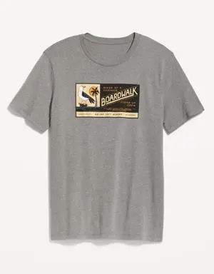 Soft-Washed Graphic T-Shirt for Men gray