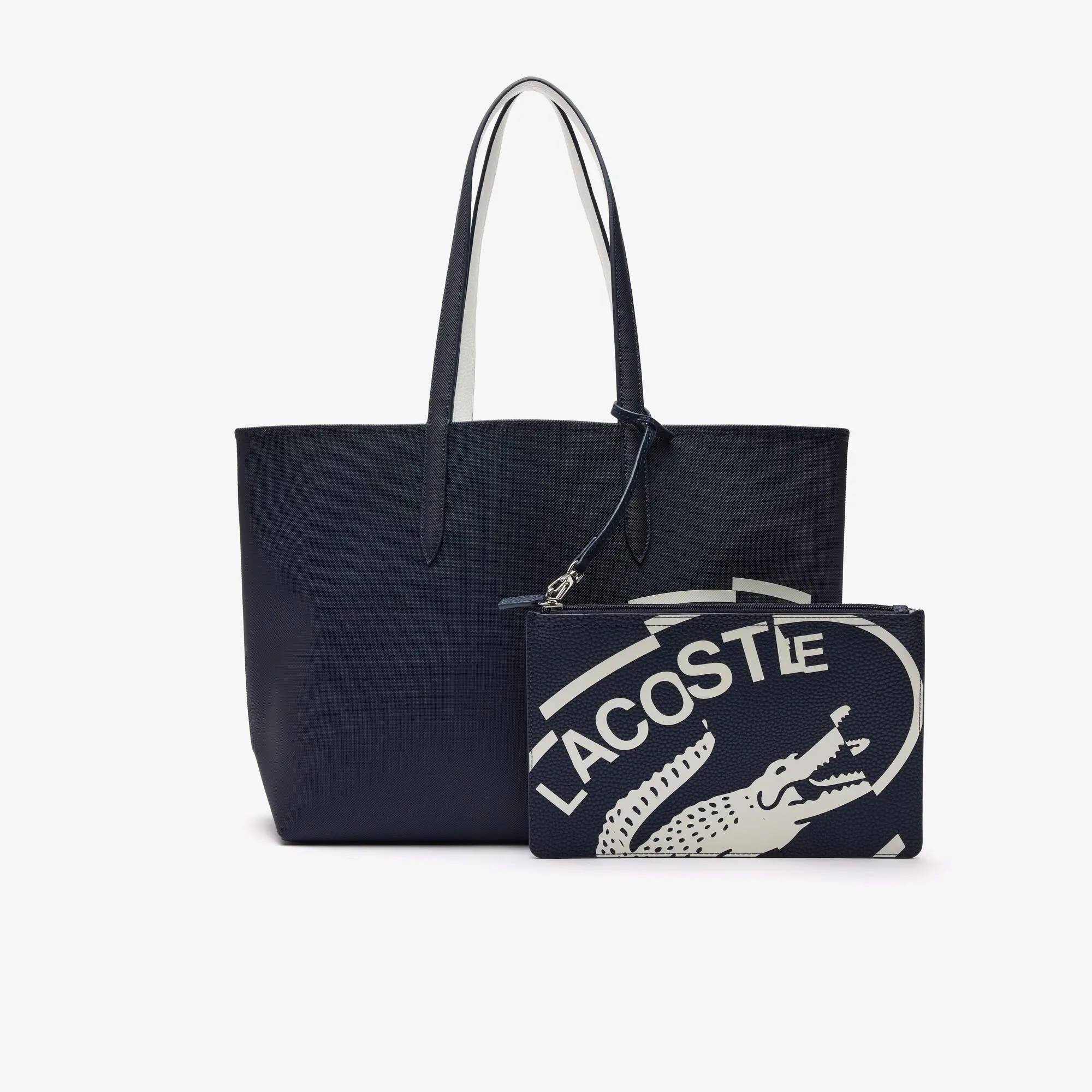 Lacoste Reversible Coated Canvas Print Tote. 1