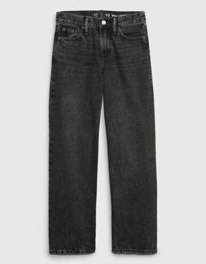 Kids Organic Cotton '90s Loose Jeans black