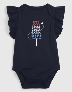 Gap Baby 100% Organic Cotton Mix and Match Graphic Bodysuit blue