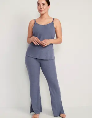 Maternity Rib-Knit Lounge Cami Top and Pants Set blue