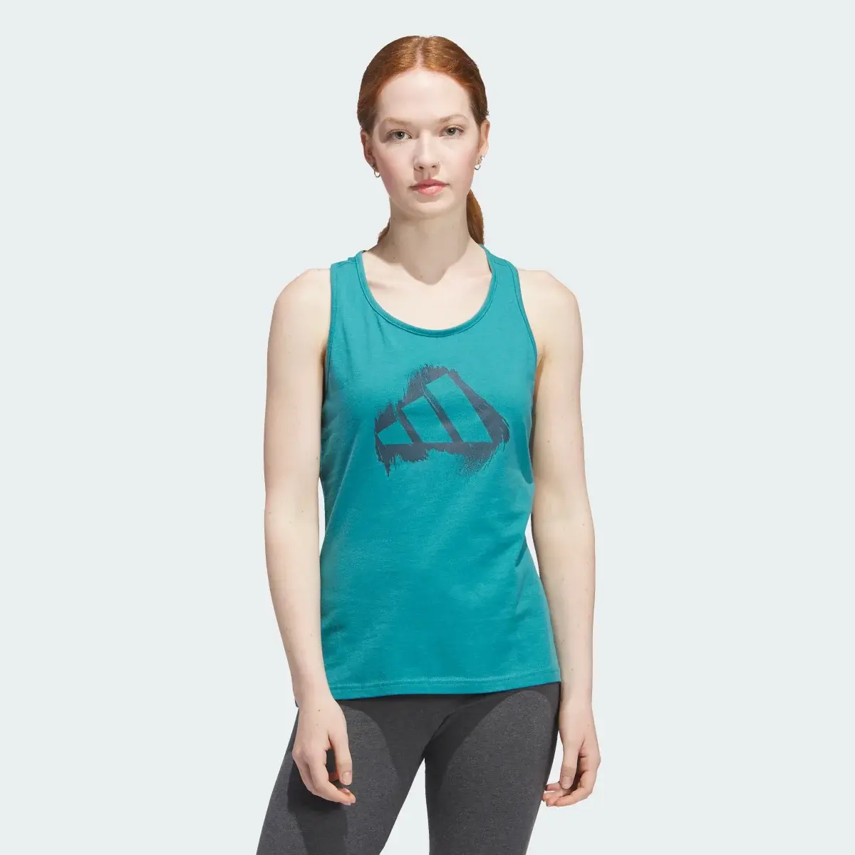 Adidas 3 Bar Logo Graphic Tank Top. 2