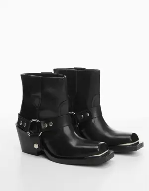 Buckle ankle boots