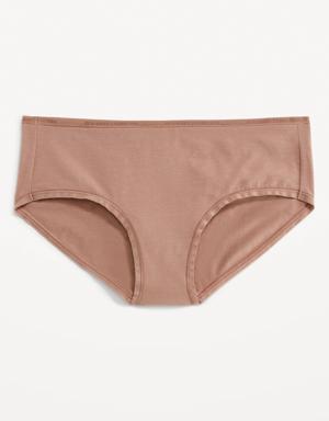 Mid-Rise Logo Graphic Hipster Underwear for Women brown