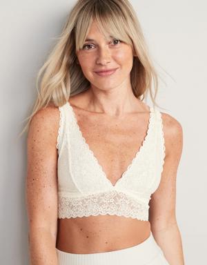 Lace Bralette Top for Women white