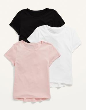 Softest Short-Sleeve Solid T-Shirt 3-Pack for Girls multi