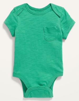 Unisex Slub-Knit Pocket Bodysuit for Baby