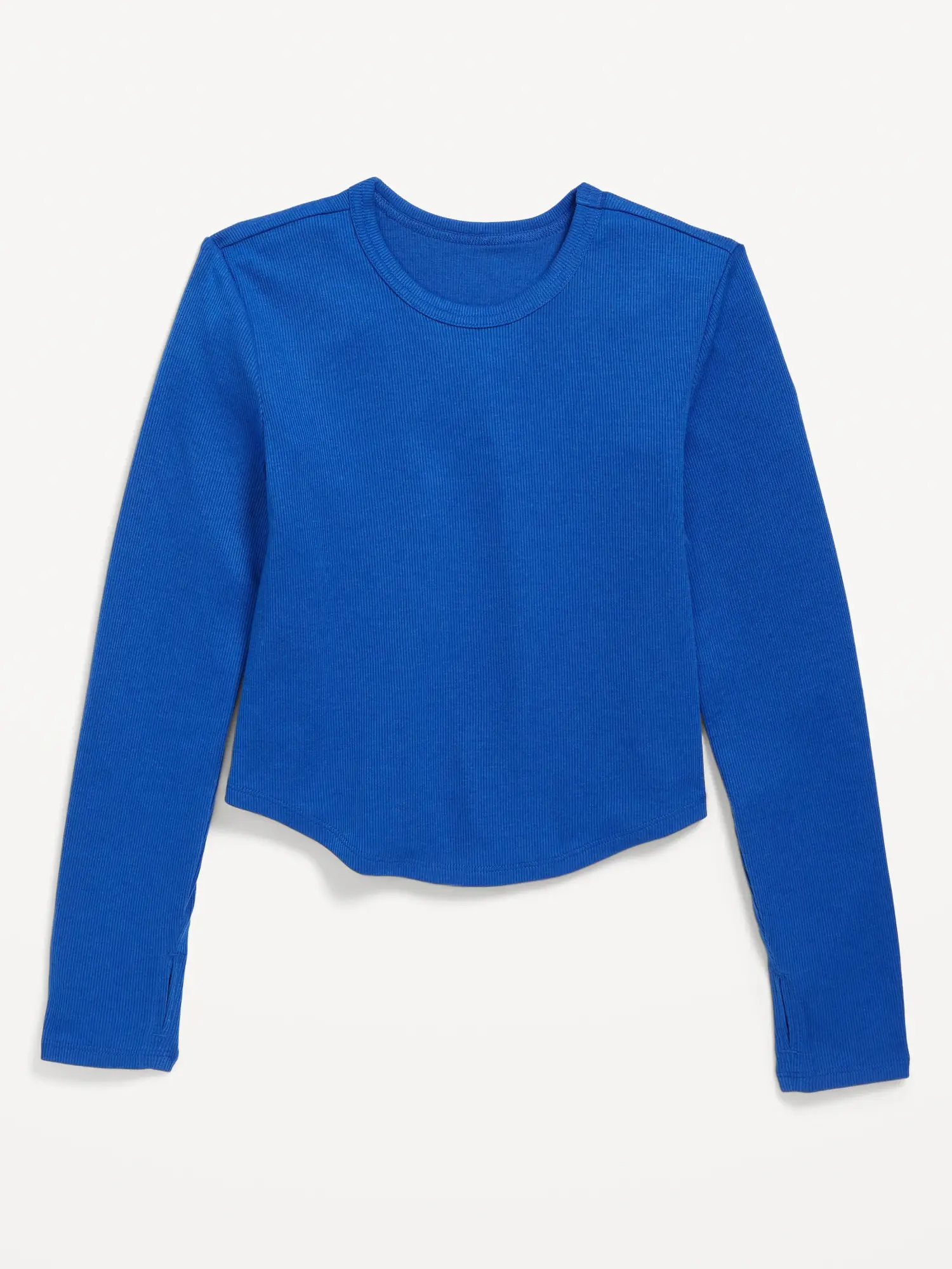 Old Navy UltraLite Long-Sleeve Rib-Knit T-Shirt for Girls blue. 1