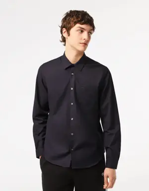 Lacoste Camisa de hombre regular fit en algodón liso