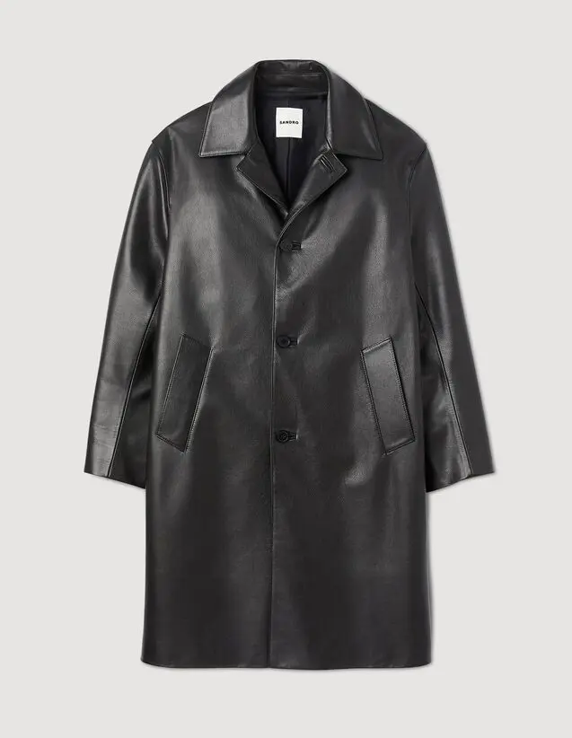 Sandro Long leather coat. 2