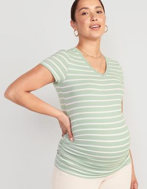 Old Navy Maternity V-Neck Side-Shirred T-Shirt green