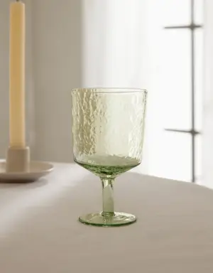 Embossed glass cup