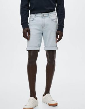 Slim Fit-Jeans-Bermudashorts