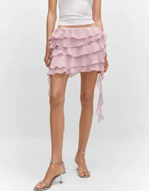 Ruffle chiffon skirt